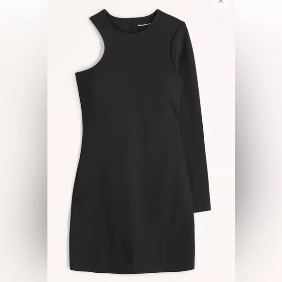 ABERCROMBIE Asymmetrical One-Shoulder Ponte Mini Dress NWT - Picture 8 of 9